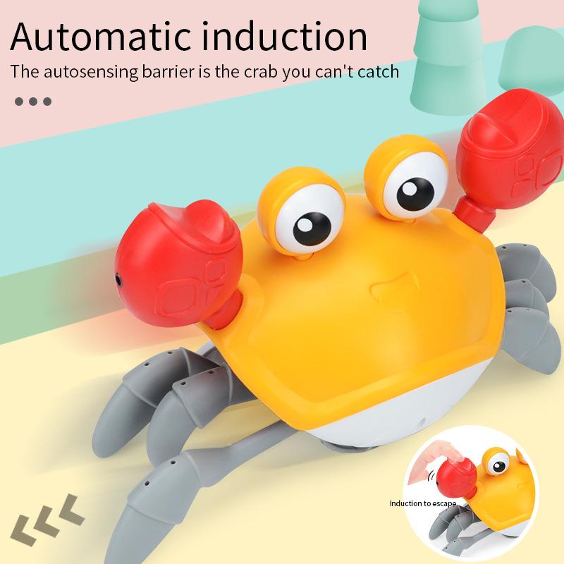 Electric Crawling Crab Toy - Rechargeable, Avoids Obstacles, Fun for Toddlers, 2024