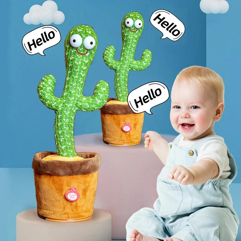 1pc dancing cactus toys repeat talking, wriggle and sing plush toys