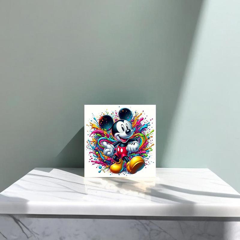 Mickey Mouse Pattern Diamond Arts Colorful Painting Kit without Frame, DIY 5D Diamond Arts Crafts for Bedroom Wall Decor