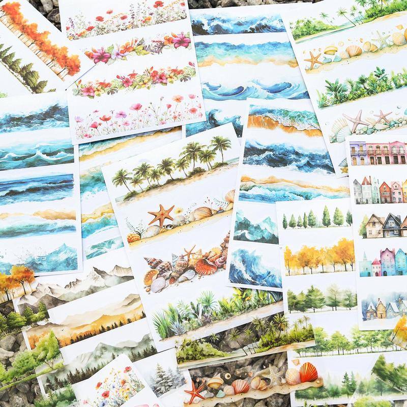 Sea Life & Plant Themed Sticker, 20pcs pack Decorative Scrapbooking Stickers, DIY Decals for Scrapbooking & Journal Making