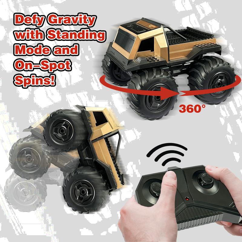 Cyber Amphibious Truck Toy -  360° Spinning High-Speed Racer for Land & Water, Perfect Gift for Kids