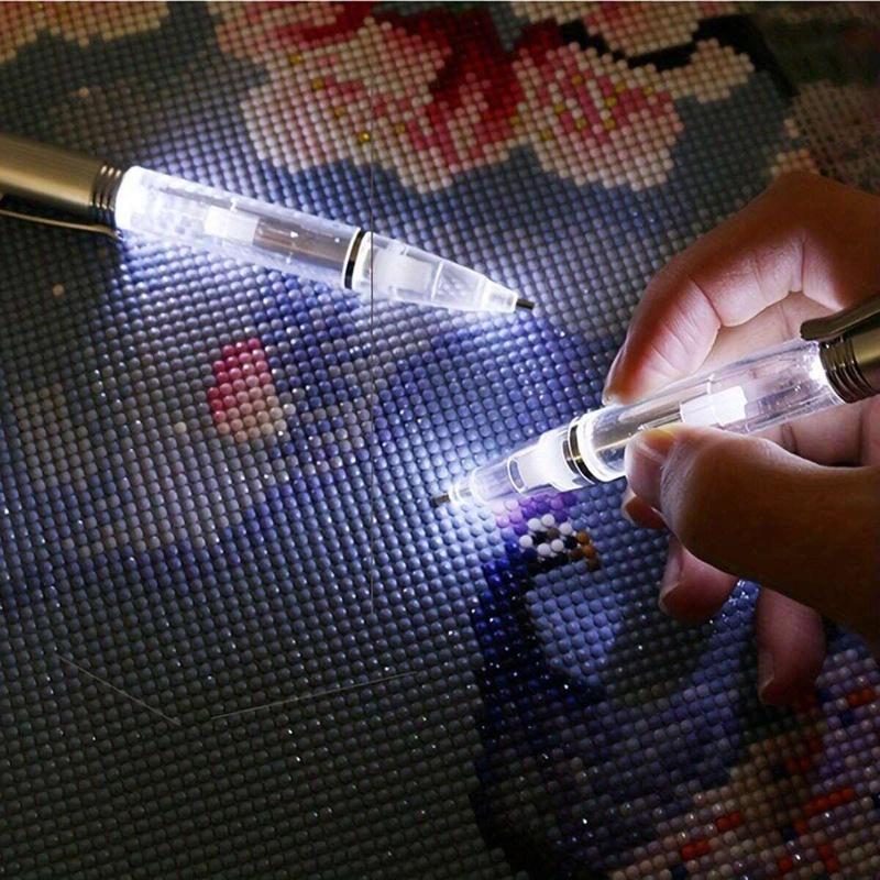 LED Glow Rhinestone Painting Pen, DIY Art Kit for Rhinestone Creations with LED Glow, Painting Enhanced Tools