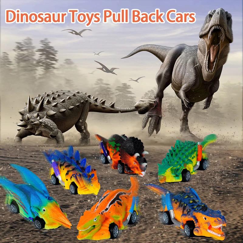 Dinosaur Toys 6 Pack Pull Back Cars Dinosaur Toys for Kids 4-6 Toddler Boy Toys Age 3 4 5 and Up Dinosaur Car Toys for 3-7 Year Old Boys Girls Dinosaur Games Birthday Easter Gifts for Kids Party Favors