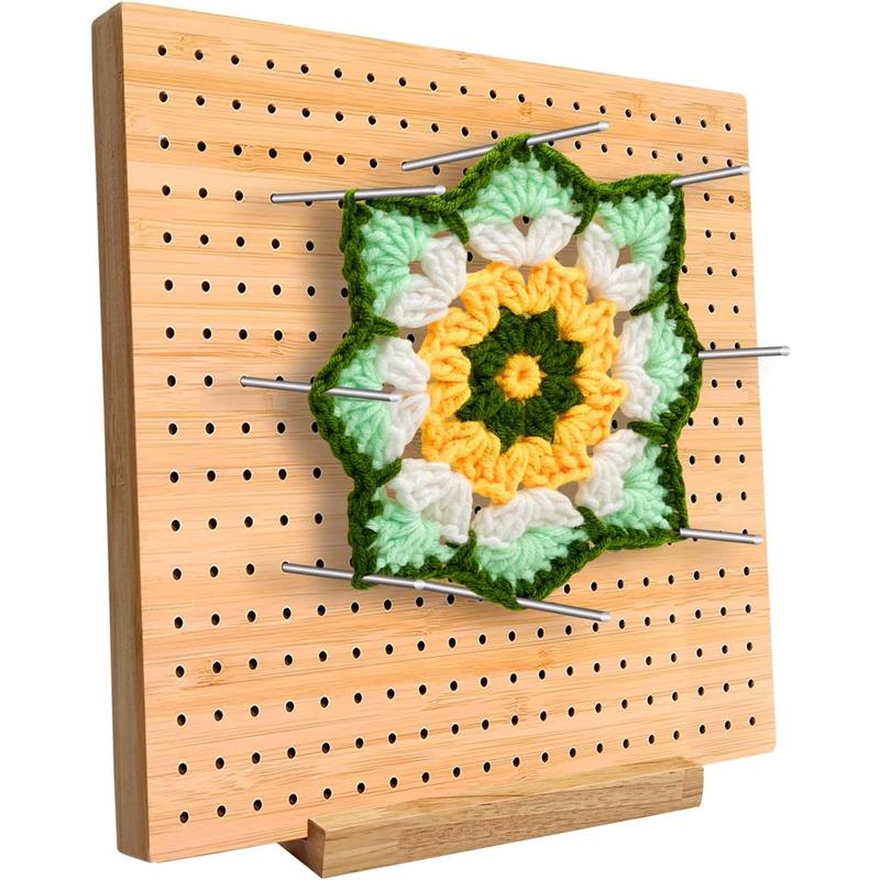 11.8 Inches  Wooden Board for Knitting Crochet and Granny Squares Blocking Board for Knitting and Crochet Projects Handcrafted Knitting Stainless Steel Pins