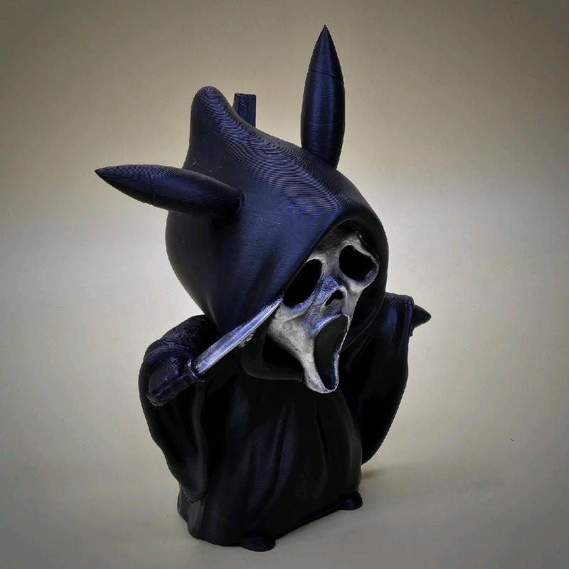 Ghost Face Pikachu Halloween 3d Printed Statue