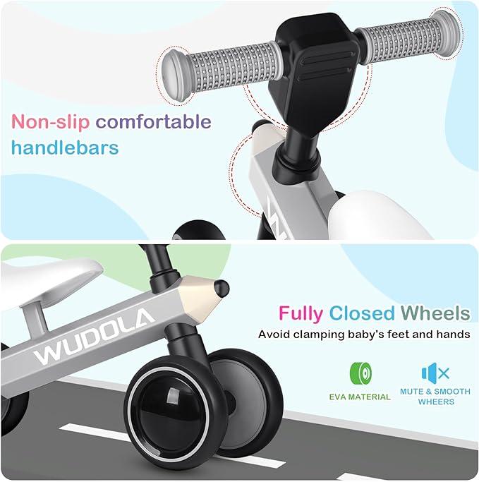 Wudola Baby Balance Bike(10-36 Months)  - No Pedal, Silent Wheels, Soft Seat, ​Promoting Baby Sport - Perfect Birthday Gift for Toddler Boys and Girls