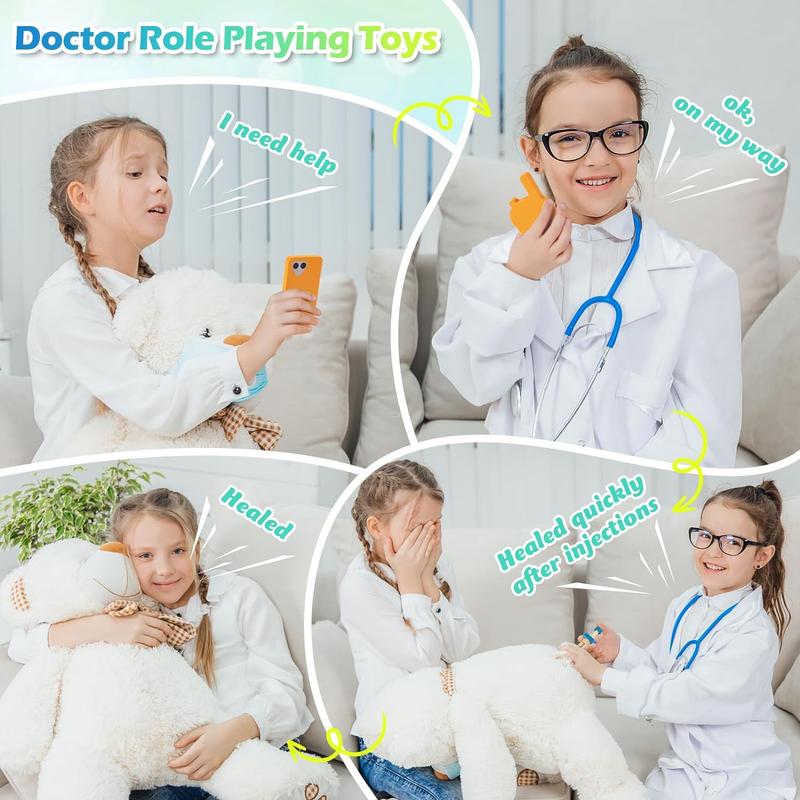 Sundaymot Doctor Kit for Kids, 34 Pcs Pretend Playset for Toddlers, Doctor kit for Toddlers 3-5, with Medical Bag, Stethoscope and Other Accessories, for Boys and Girls Fun Role Playing Game