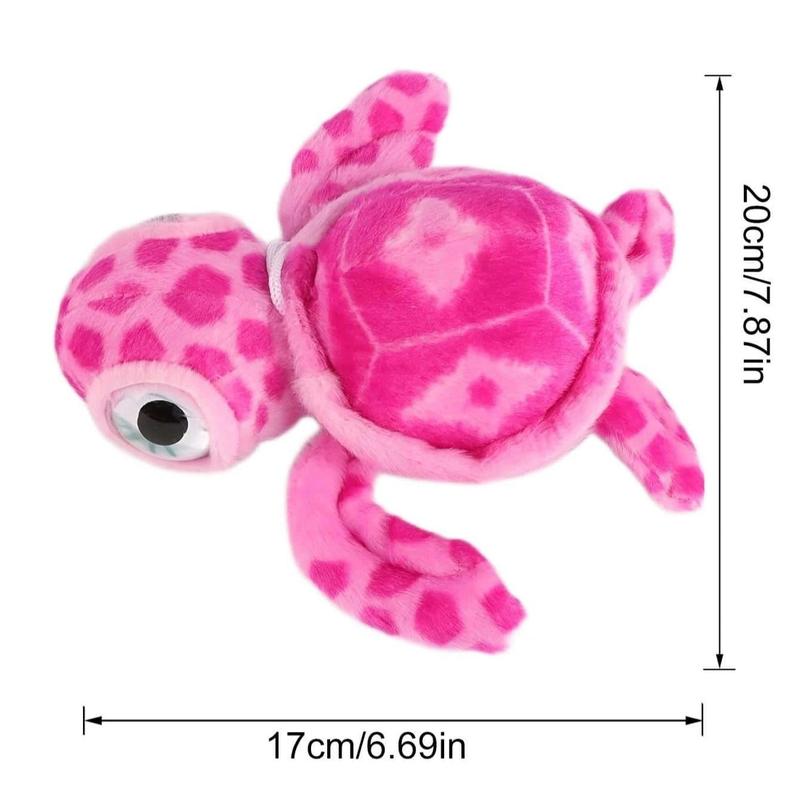 17cm 6.69in Lovely Turtle Design Stuffed Toy, Cute Big Eyes Turtle Plush Toy, Stuffed Marine Animals, Soft & Comfy Plush Toy, Home Desktop Decoration