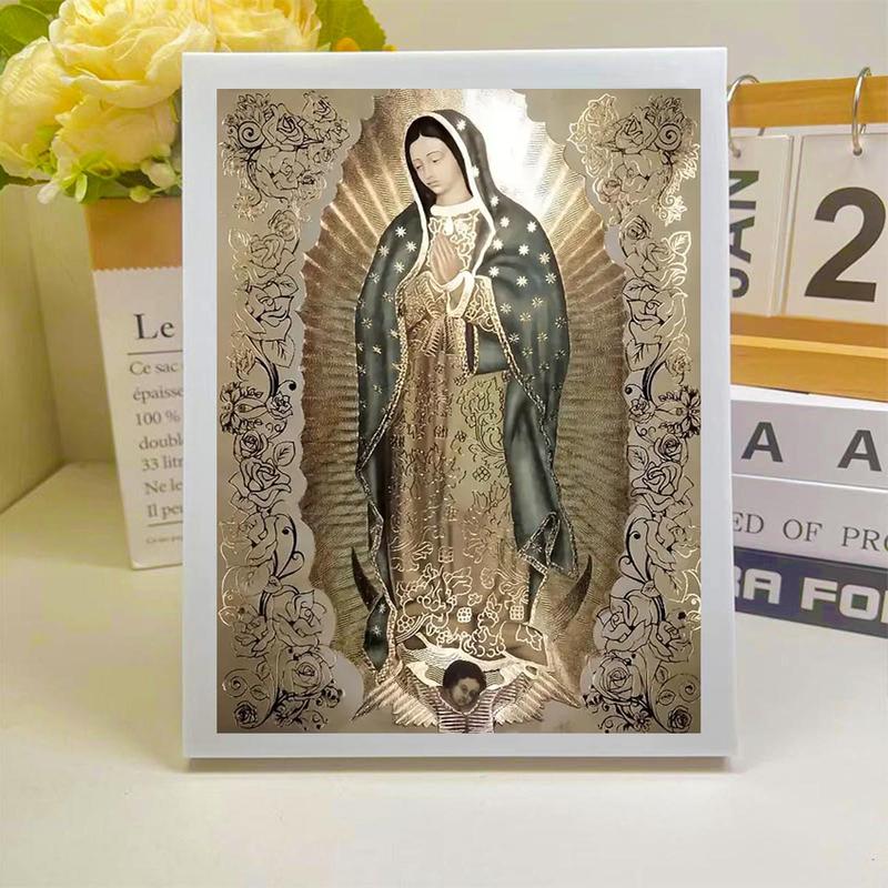 Guadalupe Virgin Mary Pattern DIY Diamond Arts Colorful Painting Kit without Frame, DIY 5D Diamond Arts Painting Kit, Wall Art Decor for Home Bedroom