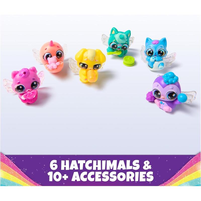 Hatchimals Alive, Rainbow Hatchery Toy with 6 Mini Figures in Color Reveal Eggs & 10+ Accessories, Kids Toys for Girls & Boys Ages 3+