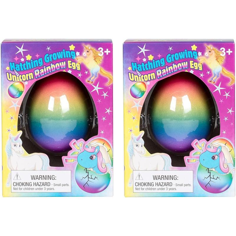 Set of 2 Surprise Growing Hatching Rainbow Egg Kids Toys (Unicorn)