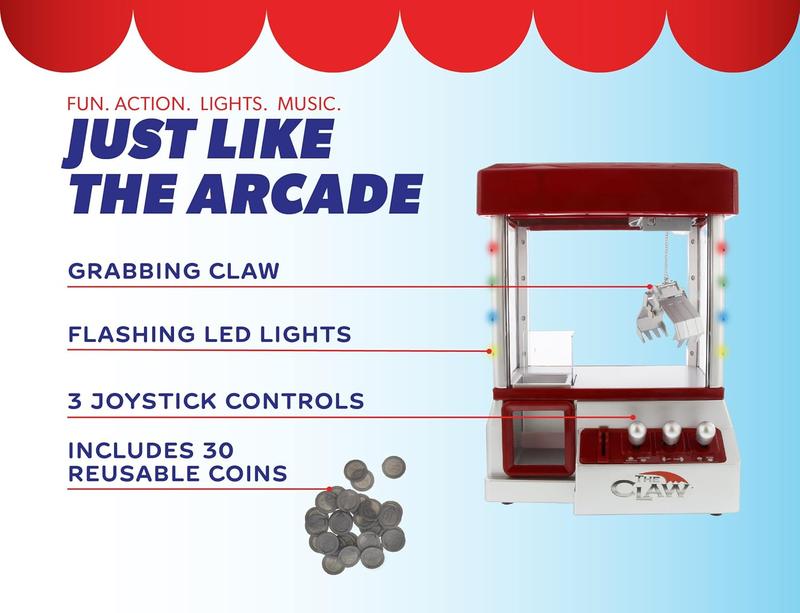 Etna Electronic Arcade Claw Machine - Toy Grabber Machine with Flashing LED Lights and Sound