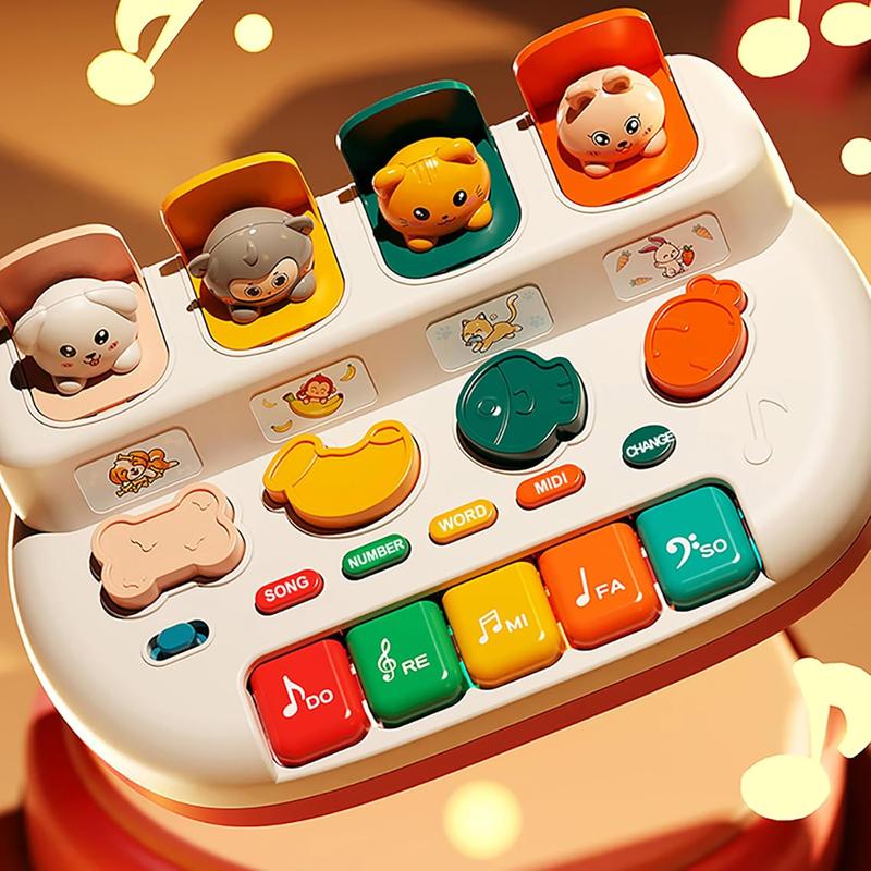 Electronic Organ Music Intelligent Toys for Kids, Children's Electronic Organ Cartoon Puzzle Music Animal Multi-Function Piano Toys Children's Gifts Games Boys and Girls Early Education Gifts