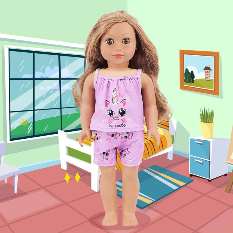 10 Sets American 18 Inch Doll Clothes and Accessories include Doll Clothing Dress Fit for 18 inch Dolls ( No Doll )