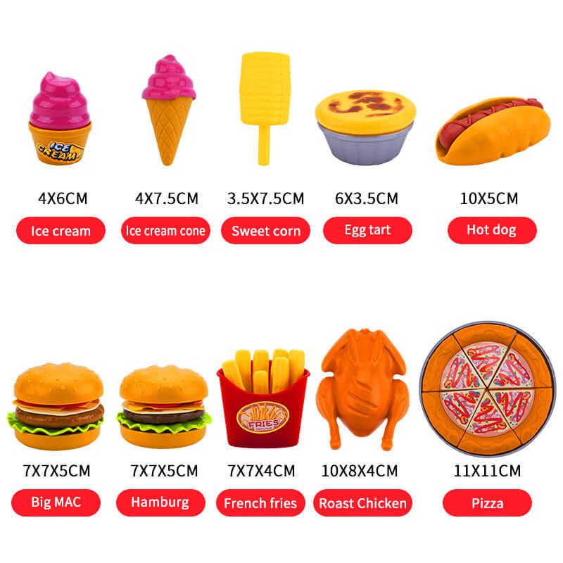 Hamburger Play Set 80Pcs Pretend Play Toys For Kids playfood