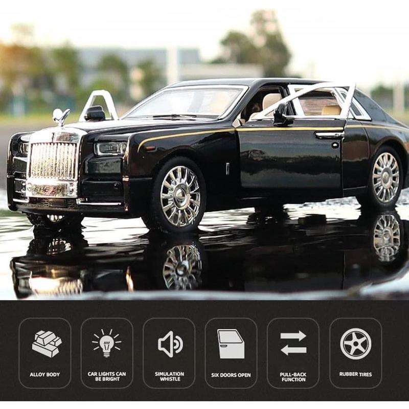 STONESTAR 1:32 Rolls-Royce Phantom Model Car Alloy Sound Light Echo Car Model Toy, Six Door Car Die Cast Pullback Toy Car For Kids Christmas Gift