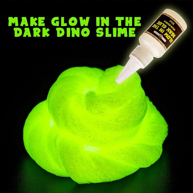 Original Stationery Dinosaur Slime Kit, Glow in The Dark Slime Making Kit for Boys, Create Lava, Blood and Dino Poop Slime, Fun DIY Slimey Dino Scene, Fun Christmas and Thanksgiving Gift, Ages 8-12