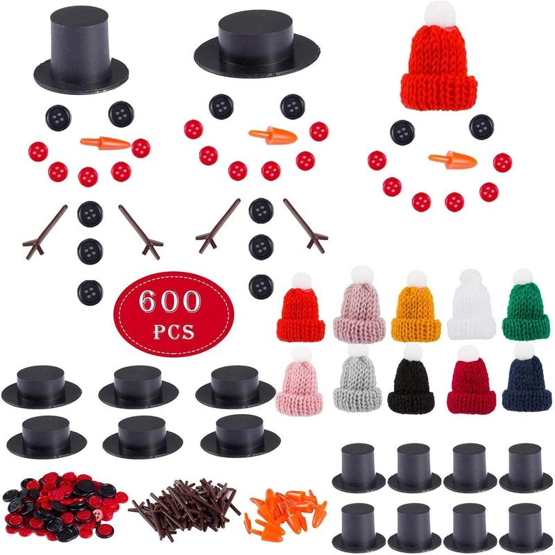 600 Pcs Snowman Crafts Buttons Kit for Kids- Build a Snowman Kit for Party Favors Winter Activities DIY Crafts Sewing Christmas Stocking Stuffers Gift 3 Years + Kids