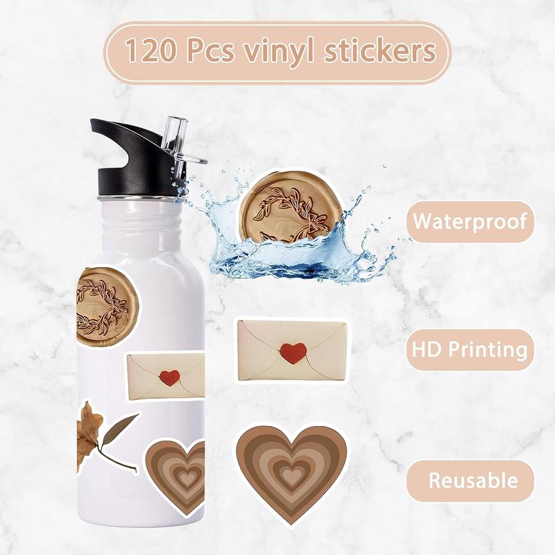 120Pcs Vintage Stickers, Waterproof Scrapbook Aesthetic Sticker, Daily Planner, Water Bottles, Handbook Junk Diary Stickers Teens Adults, Scrapbooking