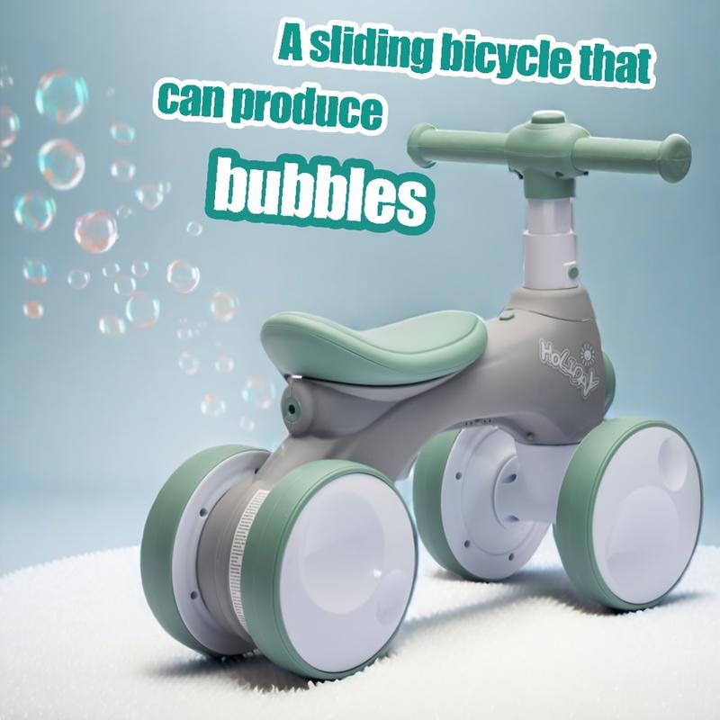 Kids' Scooters Bubble balance Bike toddler bike rears with bubble music lights Baby boys and girls Twister four-wheeled pedalless bike Christmas Gift