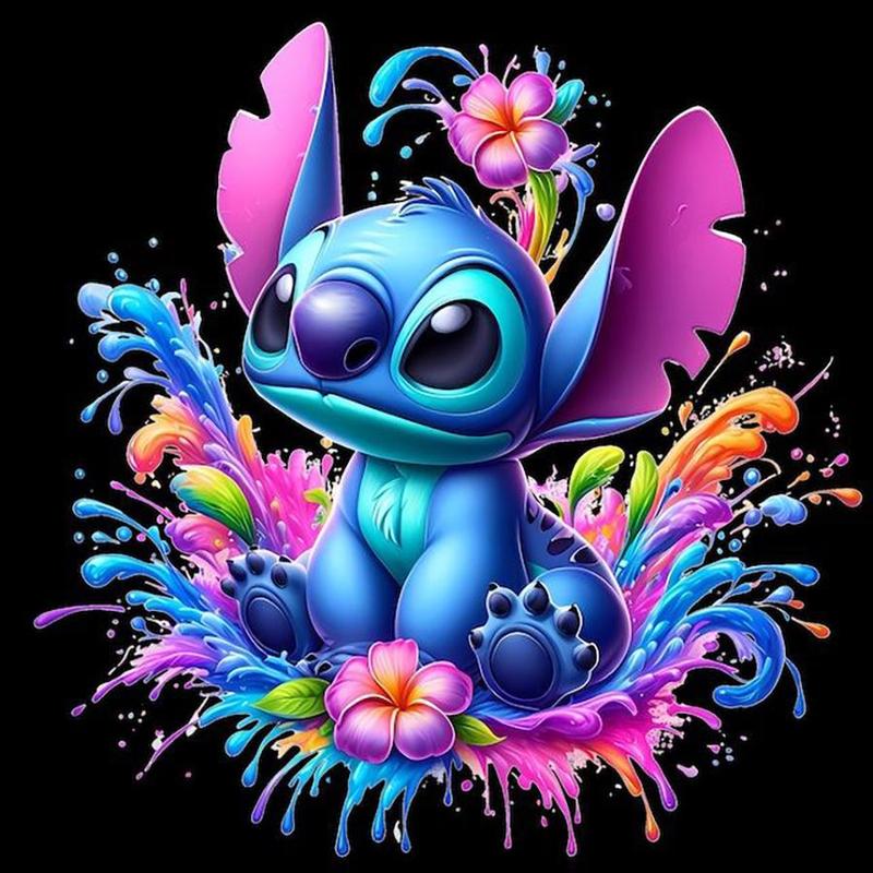 Disney Flower Stitch Pattern DIY Diamond Arts Colorful Painting Kit without Frame, DIY 5D Diamond Arts Colorful Painting Kit, Wall Art Decor for Home