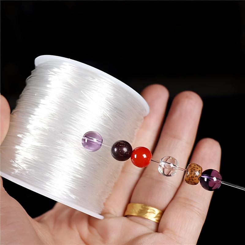 0.7mm 230ft Elastic Bracelet String Cord Stretch Bead Cord for  Making and Bracelet Making Kits Transparent Stretchy String for Bracelets (Transparent 230ft(70M))