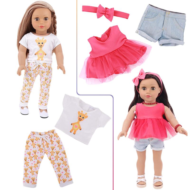 10 Sets American 18 Inch Doll Clothes and Accessories include Doll Clothing Dress Fit for 18 inch Dolls ( No Doll )