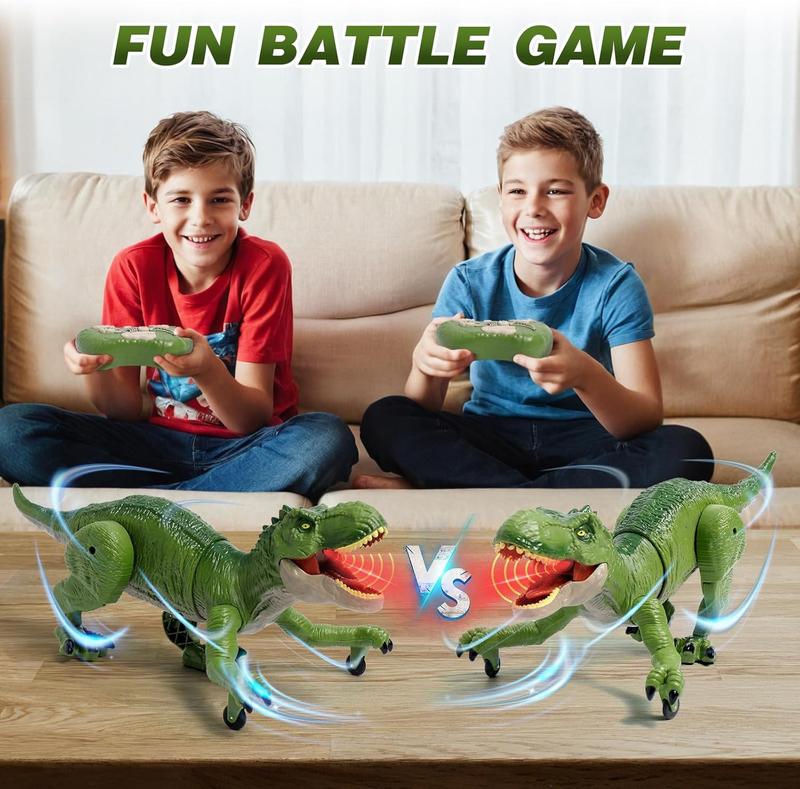 Remote Control Dinosaur Toys for Kids 3-5 4-7 8-12 Year Old, Electronic RC Robot Dinosaur with Spray & Light & Roar, Realistic Walking T-Rex Toys Birthday Gifts for Boys Girls(Green)