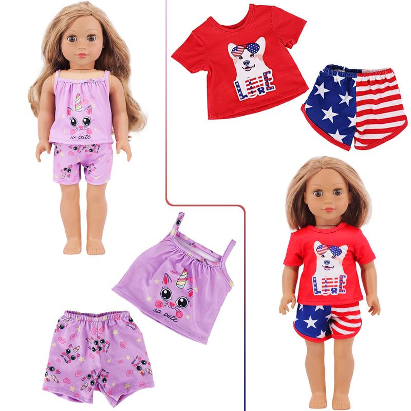 10 Sets American 18 Inch Doll Clothes and Accessories include Doll Clothing Dress Fit for 18 inch Dolls ( No Doll )