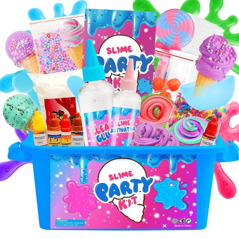 Ice Cream Candy Mini Slime Kit,Can Making Butter Slime,Foam Balls Slime, Party Favors for Kids,Stress Relief Toys,for Girls Boys 6-12