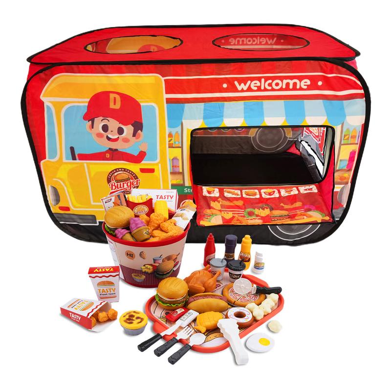 Hamburger Play Set 80Pcs Pretend Play Toys For Kids playfood