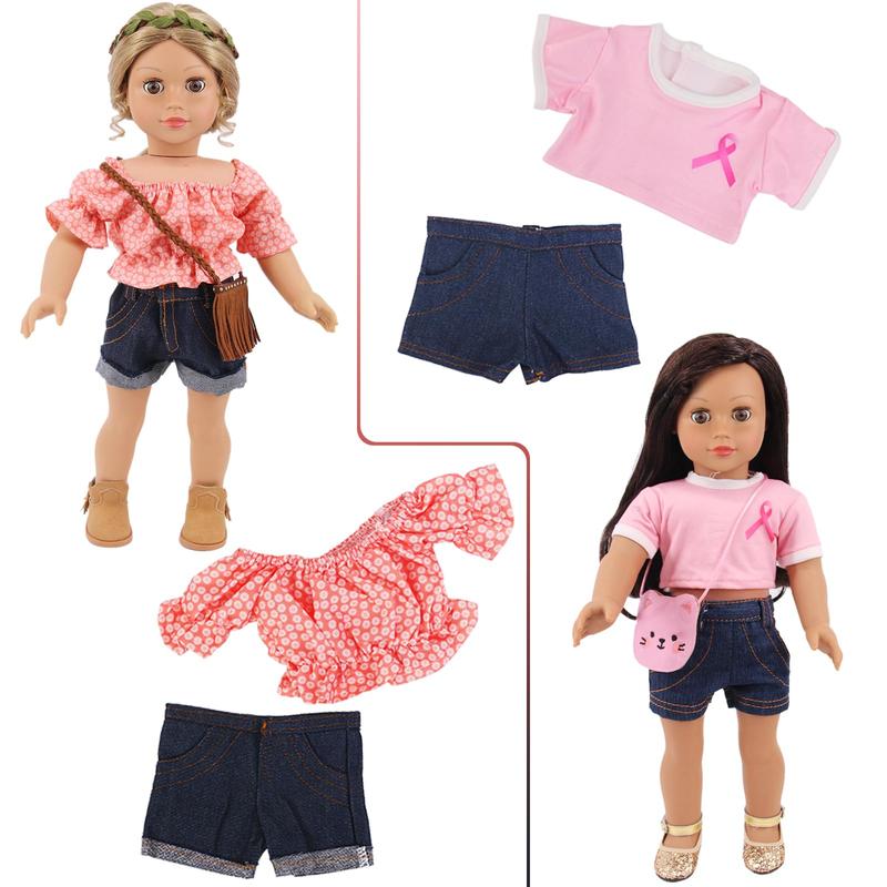 10 Sets American 18 Inch Doll Clothes and Accessories include Doll Clothing Dress Fit for 18 inch Dolls ( No Doll )