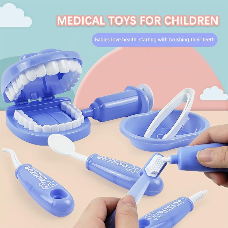 Dental Care Play Set, 9 Counts set Pretend Play Dental Kit, Pretend Play Toy For Kids