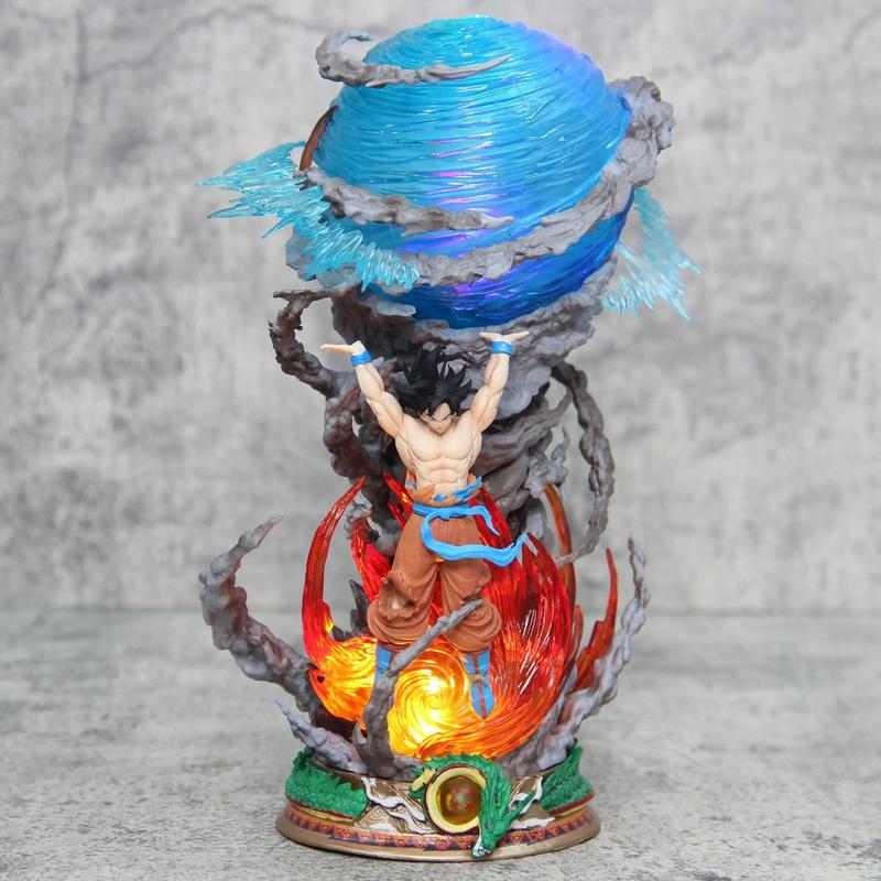 23cm Anime Dragon Ball Goku Figure Super Spirit Bomb Son Goku Action Figures Gk Pvc Model Collection