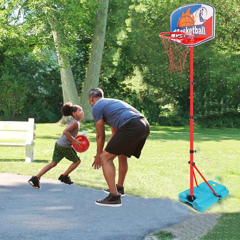 Kids Basketball Hoop Portable Adjustable Height 2.9FT-6.2FT Mini Toddler Basketball Goals Outdoor & Indoor Toys with 2 Balls Summer Yard Backyard Outside Sport Toys for Boys Age 3 4 5 6 7 8 Gifts