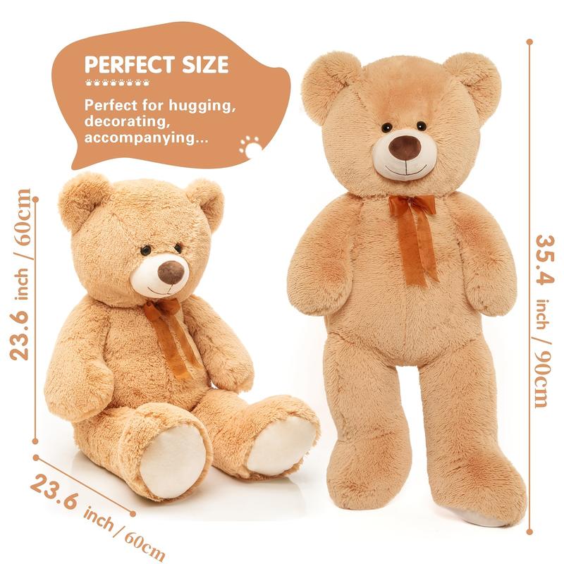 MaoGoLan 36 Inch Giant Teddy Bear - Soft Apricot Plush Stuffed Animal for All Ages, Polyester Fiber, Perfect for Baby Shower Decor, Birthday, Christmas, Valentine'S Day Gift