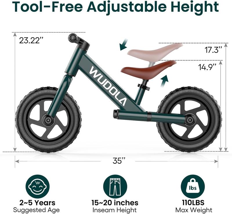 Toddler Balance Bike 2 Year Old No Pedal Bike for Kids 2-5 Years Old, Adjustable Seat, Bike for 2-5 Boys Girls