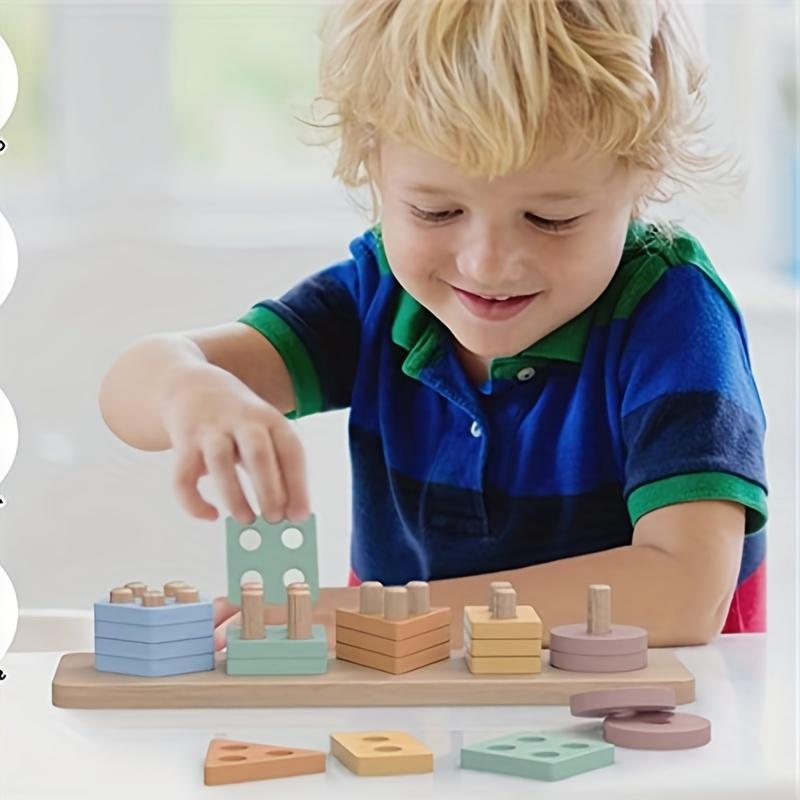 Toys For Boy And Girl, Shape Sorter Wooden Toys, Toddler Toys, Girl Boy Gifts, Sorting And Stacking Education Preschool Toys Christmas 、Halloween 、Thanksgiving Gifts