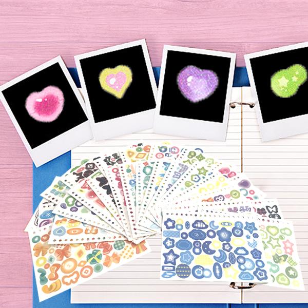 2500PCS Scrapbook Stickers 50 Sheets Kpop Photocard Stickers Book Glitter Self Adhesive Deco Stickers Butterfly Stars Heart Ribbons Deco Stickers Book for Kids Girls Boys Aesthetic Craft Decorate