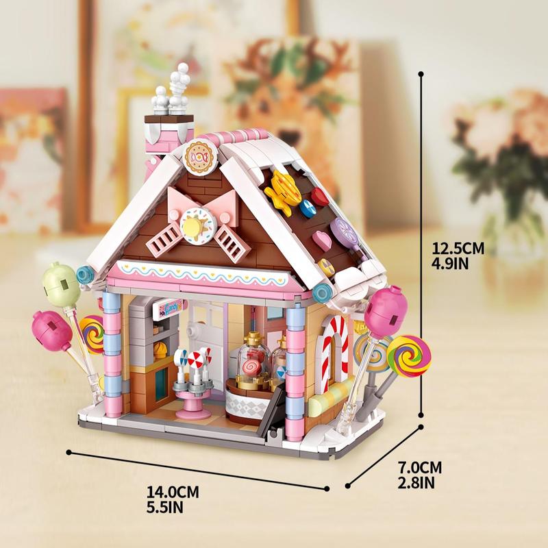 Candy House Design Mini Building Blocks Toy, 781pcs Set Fun House DIY Builds Toy, Assembly Building Brick Construction Display Model Gift