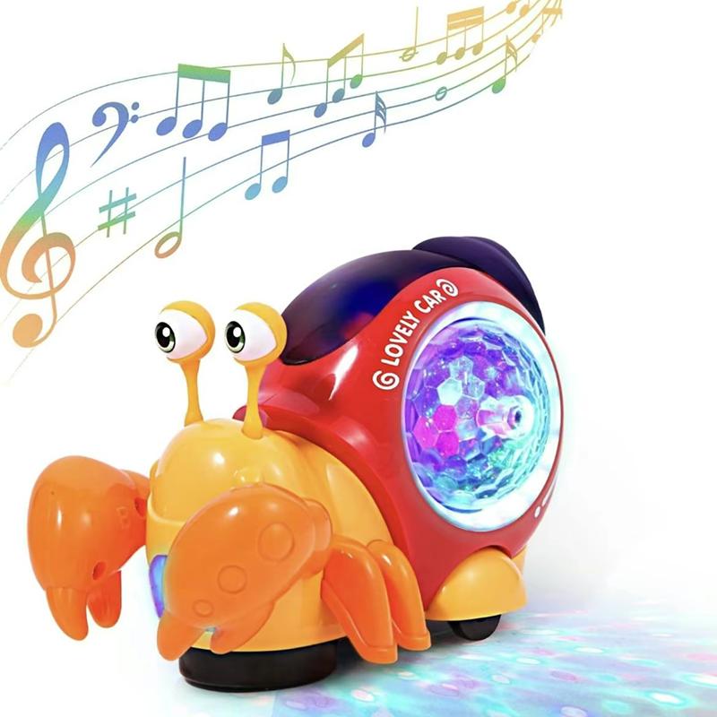 2024 Crawling Snail Design Music Toys, ElectricSnail Toy, Cute Electronic Animal Crawl Toy,Toys with Built-in LED Light, InteractiveLearning Toy