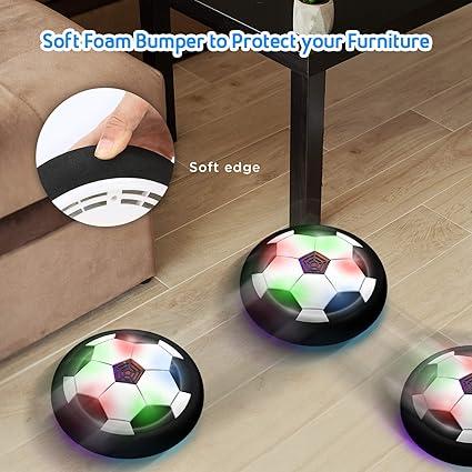 2025 Brand new  Hover Soccer Ball Indoor Toys, Boy Toys Gifts for Ages 4 5 6 7 8 10 12 Years Old,Air Floating Soccer Toy with LED Lights Foam Bumper,Kids Soccer Toys Birthday Gifts for Boys Girls (1 Pack)