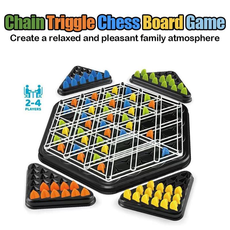 Triangle Chess Game, 1 Set Trigger Rubber Belt Game, Desktop Interactive Game, Party Leisure Interactive Game Props, Birthday Gift, Christmas Gift