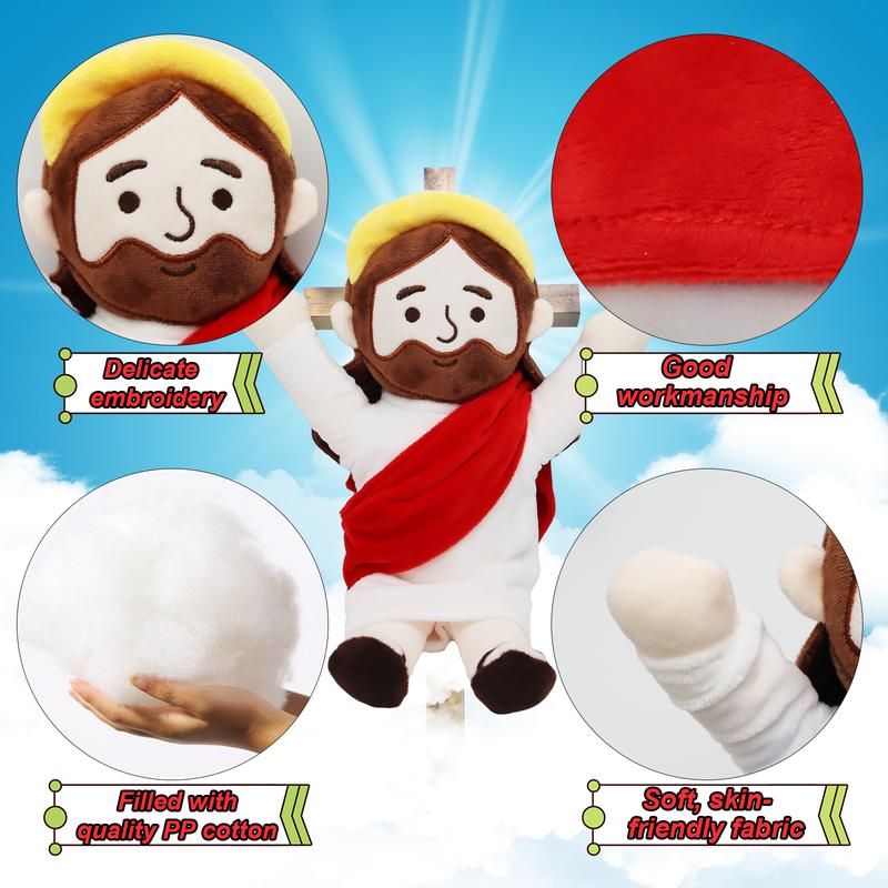 Yelakey Jesus Plush, Jesus Stuffed Doll, Jesus Plushie Toys Christian Stuff Religious Party Favors Gifts for Kids, Religious Gift, Christian Baptism Gift, Thanksgiving Christmas Gift