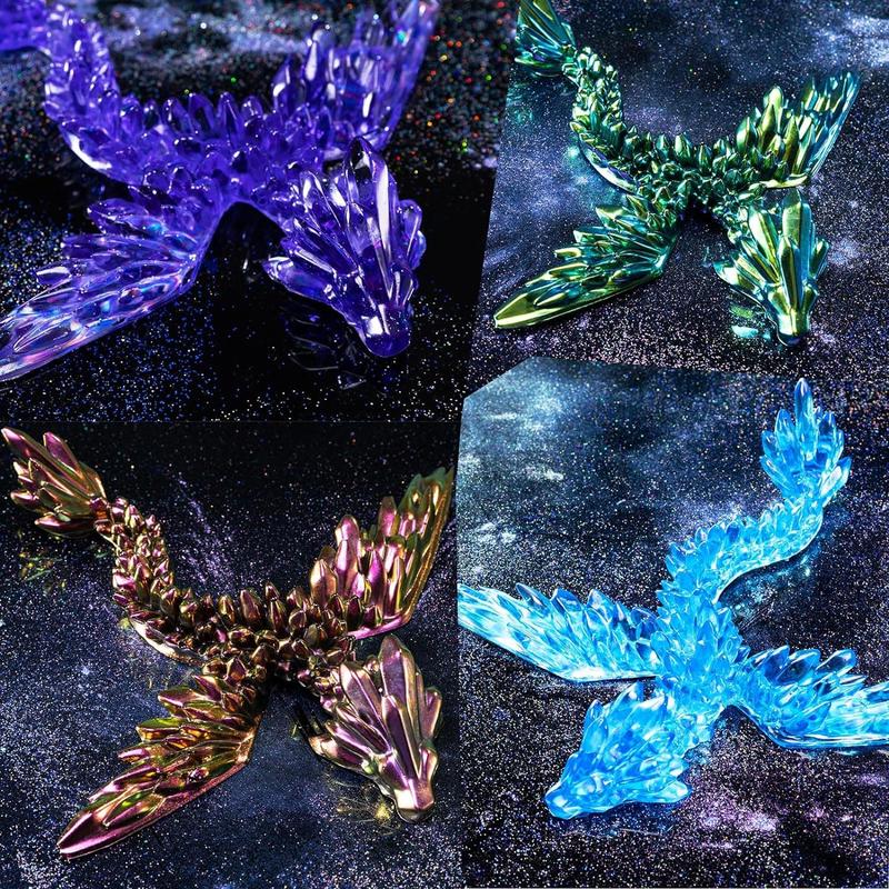 Gemstone Dragon Resin Mold, Crystal Winged Dragon Epoxy Resin Molds Silicone, 3D Flying Dragon Toy Silicone Molds for Epoxy Resin, Home Decor - LET'S RESIN