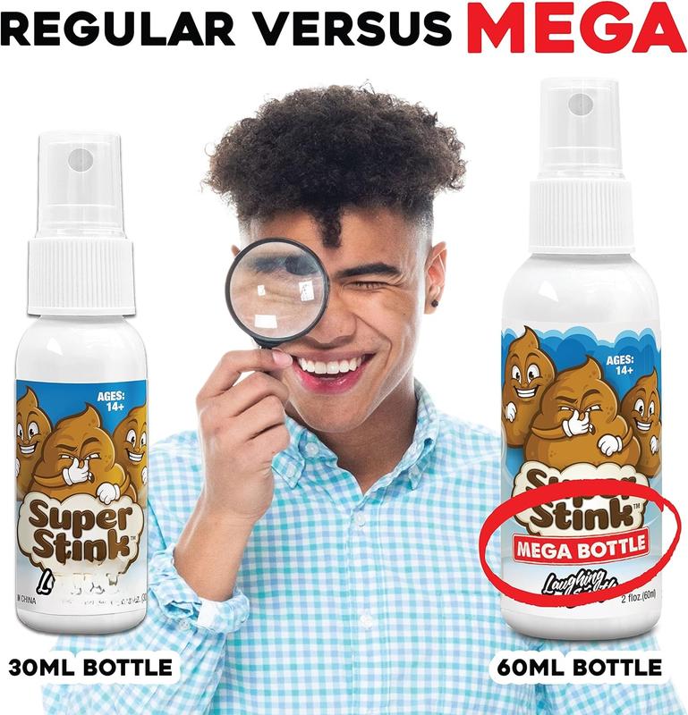 SUPER STINK (Mega Size 60ml) - Fart Spray - 'Insanely Strong' Extra Potent Stink - Fake Poop Smelling Prank Stuff - Smells Like Super 'Bad' Gas - Great Gag Gifts, Stocking Stuffers & Fun Party Favors