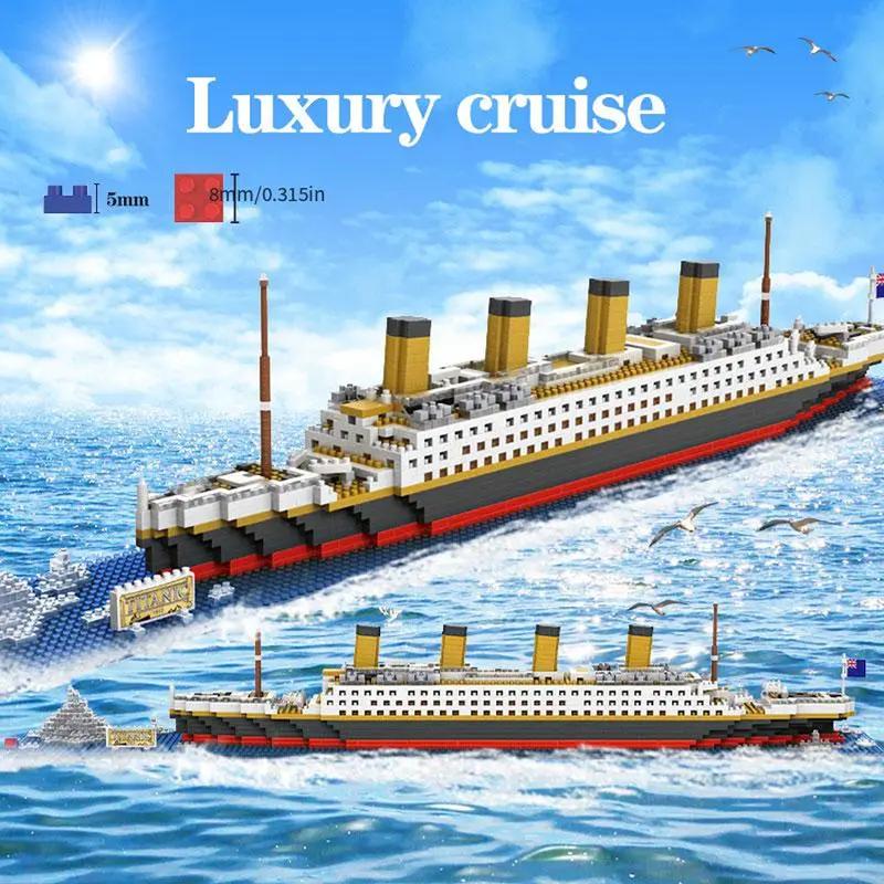 Titanic Ship Micro Mini Building Blocks Set, 1860pcs 3D Titanic Model Building Set Micro Mini Blocks, DIY Bricks Toys Gift for Adults and Kids Age 12+