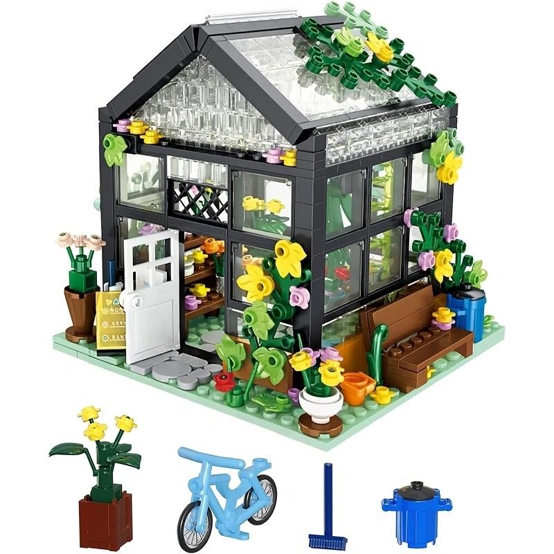 Flower House Building Blocks Children's Toy Splicing Toys for Boys and Girls Adult Birthday Gift 579PCS，Thanksgiving, Black Friday gifts, Christmas gifts