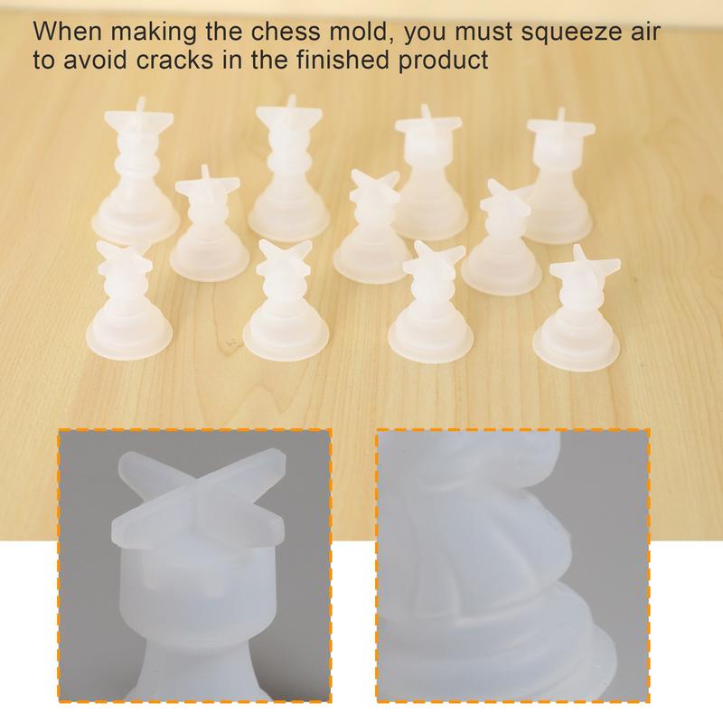 Chess Mold for Resin Silicone Chess Resin Mold Chess Crystal Epoxy Casting Molds for DIY Crafts Making Birthday Gift US