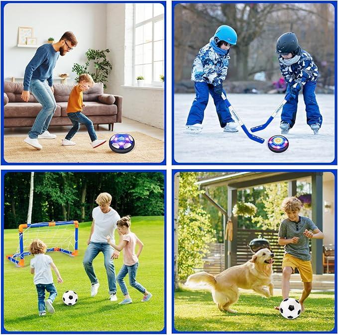 2025 Brand new  Hover Soccer Ball Indoor Toys, Boy Toys Gifts for Ages 4 5 6 7 8 10 12 Years Old,Air Floating Soccer Toy with LED Lights Foam Bumper,Kids Soccer Toys Birthday Gifts for Boys Girls (1 Pack)